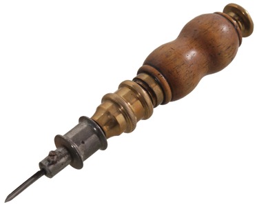 Unmarked: Small Boxwood & Brass Bow Drill
