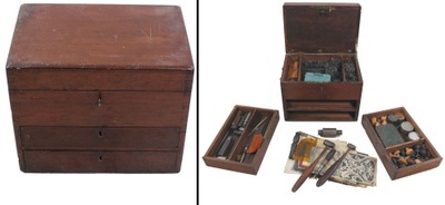 Unmarked: Rare 19th C. Engrave Tool Chest