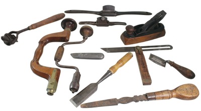 Assorted Makers: Lot Of Asst. Early Woodworking Tools