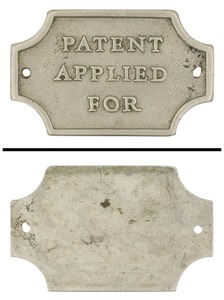 Unmarked: Orig. Cast Brass Sign For Machine