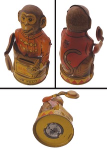 J. Chein & Company, New York, New York: Extra Clean "Thank You" Monkey " Still Bank"