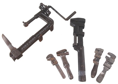Assorted Makers: Lot Of Five Adjustab Wrenches