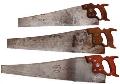 Henry Disston & Sons, Philadelphia, Pennsylvania, No. D-8: Three Clean & Usable Hand Saws