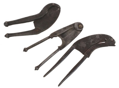 Unmarked: Coll. Of Three Hand Forged Betel Nut Cut