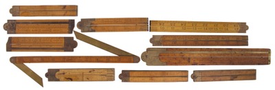 Assorted Makers: Lot Of Non-Stanley Folding Rules