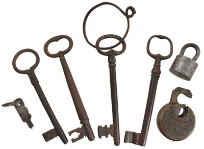 Unmarked: Four Early Extra Lg. Size Keys