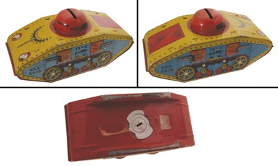 Unmarked: Ca. 1940's "U.S.A. X 675" Tank Bank