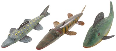 Robert Lindner, Clarence, New York: Three Finger Lakes Spear Fishing Decoys