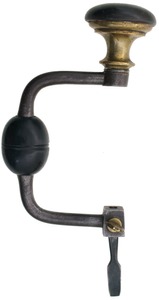 Unmarked: Small Size Macassar Ebony Hdl. Bit Brace