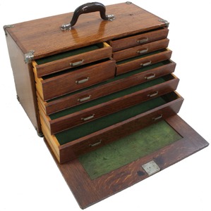 Unmarked: Solid Oak Machinists Tool Chest