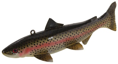 James Stangland, Rochester, New York: Detailed Ice Fishing Rainbow Trout Decoy