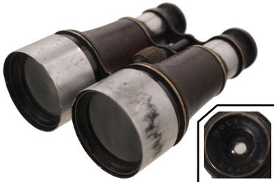 Dolland, London, England: Pair Of Brass Leather & Alum. Bino