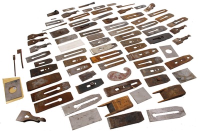 Assorted Makers: Lot Of Plane Irons & Parts