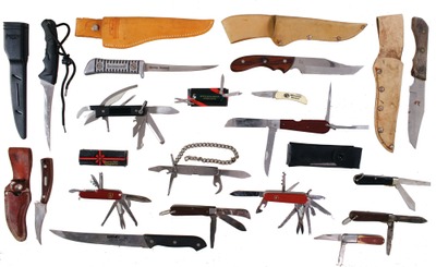 Assorted Makers: Lot Of Fixed And Folding Knives