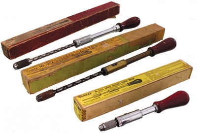 Assorted Makers: Three Original Box Spiral Ratchet Screwdrivers