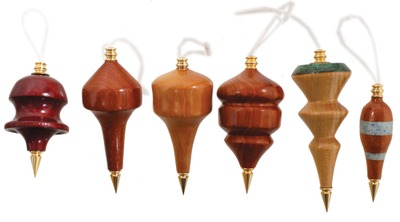 Ron George, Hampton, New Hampshire: Six Artfully Turne Plumb Bobs