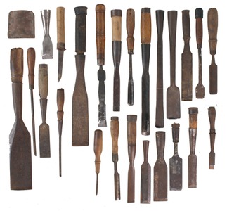 Assorted Makers: Lot Of Early Type Gouges & Chisel