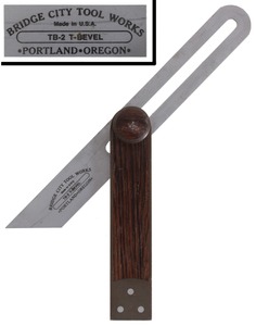 Bridge City Tool Company, Portland, Oregon, No. TB-2 R: Rosewood Infill Bevel