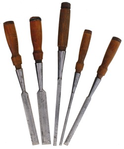 Fulton Tool Company, New York, New York: Five "Fulton Special Bevel Edge Chisel