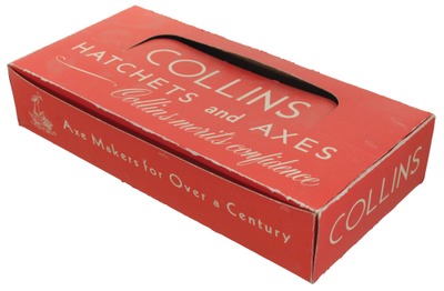 Collins & Company, Hartford, Connecticut: Extra Clean Hatchet Display Box