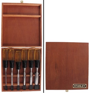 Stanley Tools, Sheffield, England: Unused Set Of Six Bevel Edge Chisels