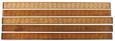 Lufkin Rule Company, Saginaw, Michigan: Five Extra Clean Shrinkage Rules