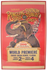 Ringling Brothers/Barnum & Bailey Circus: Original Full Color Lithograph Poster
