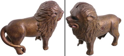 A.C. Williams Company, Chagrin Falls, Ohio: "Lion Tail Right" Cast Iron Still Bank