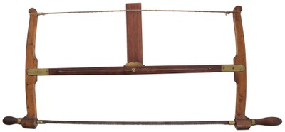 Unmarked: Showy Mahogany Brass & Birch Saw