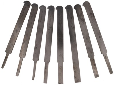 Middletown Tool Company, Middletown, Connecticut: Superb Set Of Eight Plow Plane Cutting Irons