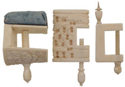 Unmarked: Three Carved Bone Sewing Accessories