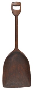 Unmarked: Hand Carved Wooden Shovel