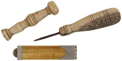 Belcher Bros. Rule & Carved Whalebone Items