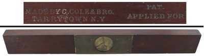 Cole & Bro., C./Tarrytown, Ny: Early Patent Pendulum Level