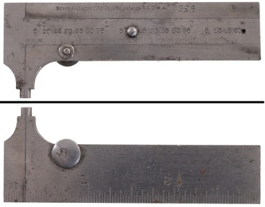 Brown & Sharpe Manufacturing Company, Providence, Rhode Island, No. 398: Rare Sliding Button Caliper Rule