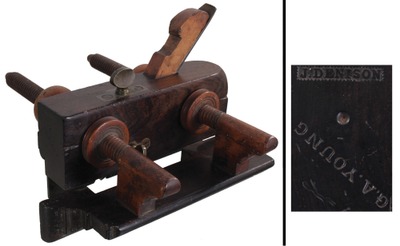 J. Denison: Handled Rosewood Plow Plane