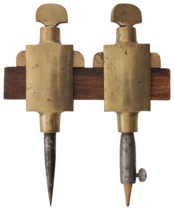 Unmarked: Pair Of Solid Brass Trammels
