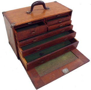 Unmarked: Solid Oak Machinists Tool Chest