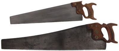 Assorted Makers: Two Hdwe. Store Marked Hand Saws