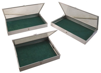 Unmarked: Three Aluminum Display Cases