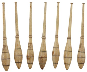 Unmarked: Set Of Seven Turned Bone Needlework Tool