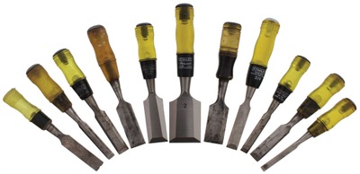 Stanley Tools: Lot Of Ten Plastic Hdl. Chisels