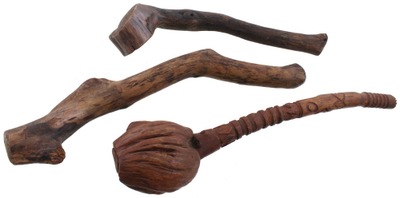 Unmarked: Three Native Amer. War Clubs