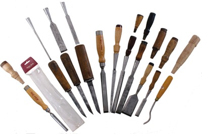 Assorted Makers: Lot Of Clean & Usabl Woodworking Chisels