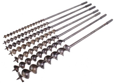 Snell Manufacturing Company, Fiskdale, Massachusetts: Lot Of Seven Unused Shipwright's Auger Bits