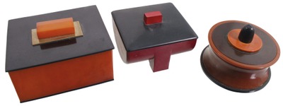 Assorted Makers: Lot Of Three Bakelite Storage Box