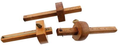Stanley Rule & Level: Three Clean Boxwood Marking Gauges
