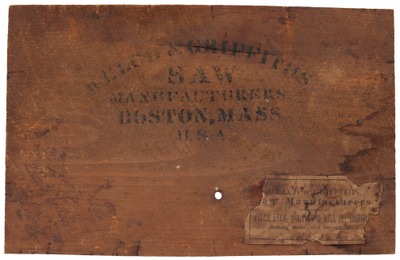 Welch & Griffiths, Boston, Massachusetts: Orig. Saw Mfr. Shipping Crate