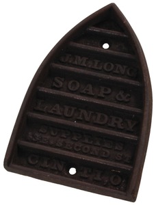 Long Soap & Laundry Supplies, J.M: Early Cast Iron Trivet For Iron