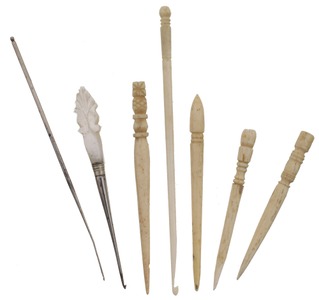Unmarked: Group Of Bone & Ivory Sewing Accesso
